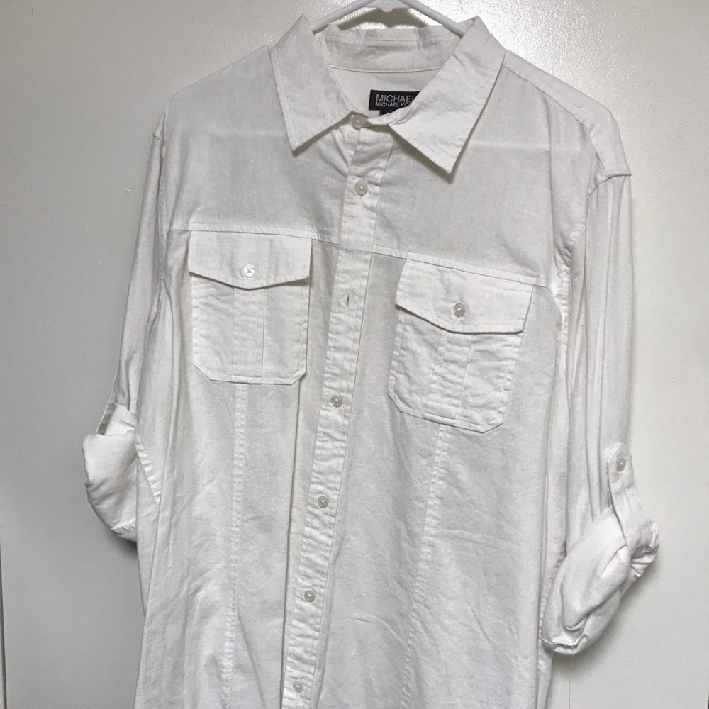 Michael Kors white linen button down